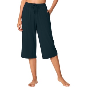 image:imageWiWi Bamboo Viscose womens capri pants Wide Leg Pajama Super Soft Lounge knit Sleep shorts Cooling Pj Bottoms SXXLAdark Bluish Green