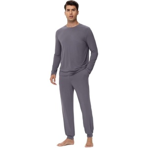 image:imageWiWi Mens Bamboo Viscose Pajama Sets Super Soft Long Sleeve Sleepwear Loungewear Cooling Pjs with Pockets Drawstring SXXLAdark Grey