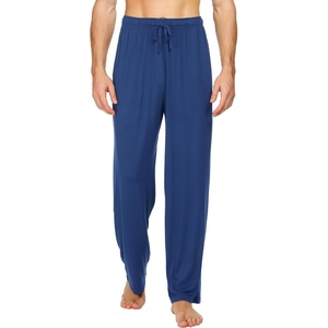 image:imageWiWi Mens Pajama Pants Soft Viscose Bamboo 1 or 2 Pack Sleep Lounge Bottoms Comfy Pj Loungewear with Pockets S4XAblue Depth