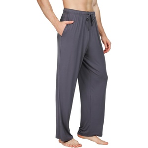 image:imageWiWi Mens Pajama Pants Soft Viscose Bamboo 1 or 2 Pack Sleep Lounge Bottoms Comfy Pj Loungewear with Pockets S4XAdark Grey