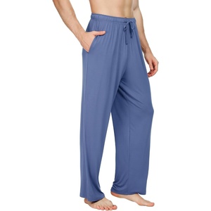 image:imageWiWi Mens Pajama Pants Soft Viscose Bamboo 1 or 2 Pack Sleep Lounge Bottoms Comfy Pj Loungewear with Pockets S4XAfog Blue