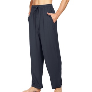 image:imageWiWi Mens Pajama Pants Soft Viscose Bamboo 1 or 2 Pack Sleep Lounge Bottoms Comfy Pj Loungewear with Pockets S4XAmidnight Blue