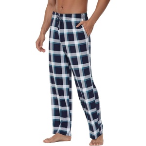 image:imageWiWi Mens Pajama Pants Soft Viscose Bamboo 1 or 2 Pack Sleep Lounge Bottoms Comfy Pj Loungewear with Pockets S4XAnavyGreen Stripe Plaid