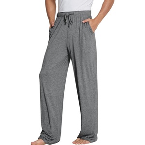 image:imageWiWi Mens Pajama Pants Soft Viscose Bamboo 1 or 2 Pack Sleep Lounge Bottoms Comfy Pj Loungewear with Pockets S4XBdark Heather Grey