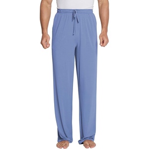 image:imageWiWi Mens Pajama Pants Soft Viscose Bamboo 1 or 2 Pack Sleep Lounge Bottoms Comfy Pj Loungewear with Pockets S4XBfog Blue