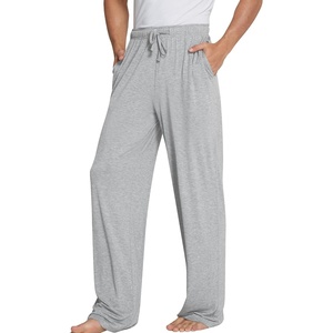 image:imageWiWi Mens Pajama Pants Soft Viscose Bamboo 1 or 2 Pack Sleep Lounge Bottoms Comfy Pj Loungewear with Pockets S4XBlight Heather Grey