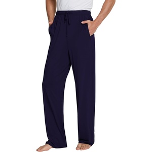 image:imageWiWi Mens Pajama Pants Soft Viscose Bamboo 1 or 2 Pack Sleep Lounge Bottoms Comfy Pj Loungewear with Pockets S4XBnavy