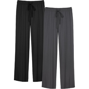 image:imageWiWi Mens Pajama Pants Soft Viscose Bamboo 1 or 2 Pack Sleep Lounge Bottoms Comfy Pj Loungewear with Pockets S4XCblackcharcoal