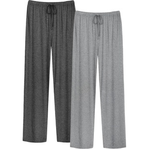 image:imageWiWi Mens Pajama Pants Soft Viscose Bamboo 1 or 2 Pack Sleep Lounge Bottoms Comfy Pj Loungewear with Pockets S4XCcharcoal Heatherheather Grey