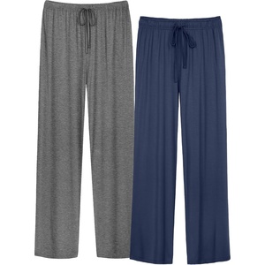 image:imageWiWi Mens Pajama Pants Soft Viscose Bamboo 1 or 2 Pack Sleep Lounge Bottoms Comfy Pj Loungewear with Pockets S4XCdark Bluedark Heather Grey