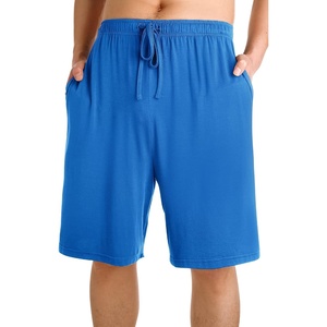 image:imageWiWi Mens Pajama Shorts Super Soft Lounge Bottoms Bamboo Viscose Cooling Sleep Bottom with Pockets S3XAbright Blue
