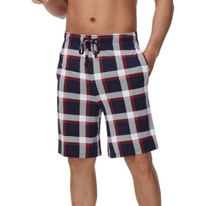 image:imageWiWi Mens Pajama Shorts Super Soft Lounge Bottoms Bamboo Viscose Cooling Sleep Bottom with Pockets S3XAnavyRed Stripe Plaid