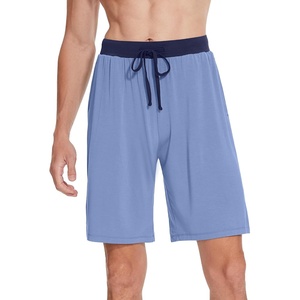 image:imageWiWi Mens Pajama Shorts Super Soft Lounge Bottoms Bamboo Viscose Cooling Sleep Bottom with Pockets S3XEfog Blue