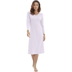 image:imageWiWi Nightgowns for Women Super Soft Viscose from Bamboo Long Sleeve Nightshirts Cooling Sleepwear Plus Size Nightshirts S3XLavender Purple