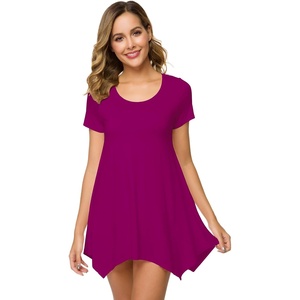 image:imageWiWi Nightgowns for Women Viscose from Bamboo Short Sleeve Sleepwear Super Soft Sleep Shirts Cool Plus Size Nightdress S4XDark Reddish Purple