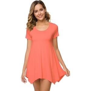 image:imageWiWi Nightgowns for Women Viscose from Bamboo Short Sleeve Sleepwear Super Soft Sleep Shirts Cool Plus Size Nightdress S4XPeach