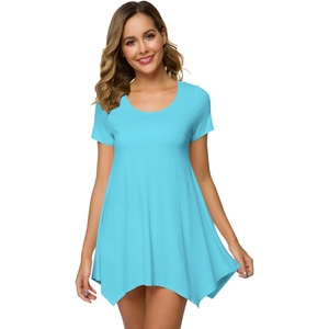 image:imageWiWi Nightgowns for Women Viscose from Bamboo Short Sleeve Sleepwear Super Soft Sleep Shirts Cool Plus Size Nightdress S4XTurquoise