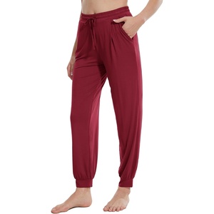 image:imageWiWi Pajama Pants for Women Lounge Super Soft Joggers Yoga Viscose from Bamboo Bottoms Cooling Pajamas Pant Sweatpants S4XBwine