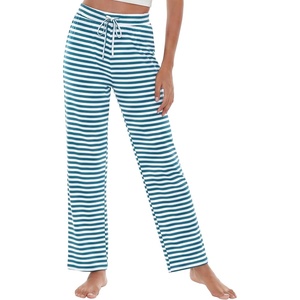 image:imageWiWi Pajama Pants for Women Viscose from Bamboo Super Soft Wide Leg Cooling Sweatpants Drawstring Bottoms Sleep Pj Pant SXXLAblue White Stripe