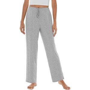 image:imageWiWi Pajama Pants for Women Viscose from Bamboo Super Soft Wide Leg Cooling Sweatpants Drawstring Bottoms Sleep Pj Pant SXXLAlight Heather Grey
