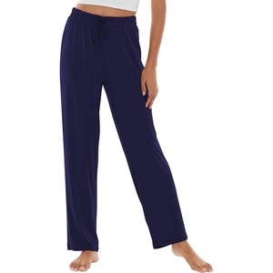 image:imageWiWi Pajama Pants for Women Viscose from Bamboo Super Soft Wide Leg Cooling Sweatpants Drawstring Bottoms Sleep Pj Pant SXXLAnavy