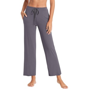image:imageWiWi Pajama Pants for Women Viscose from Bamboo Super Soft Wide Leg Cooling Sweatpants Drawstring Bottoms Sleep Pj Pant SXXLBdark Grey