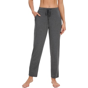 image:imageWiWi Pajama Pants for Women Viscose from Bamboo Super Soft Wide Leg Cooling Sweatpants Drawstring Bottoms Sleep Pj Pant SXXLCdark Heather Grey