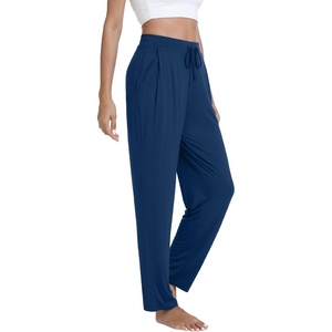 image:imageWiWi Pajama Pants for Women Viscose from Bamboo Super Soft Wide Leg Cooling Sweatpants Drawstring Bottoms Sleep Pj Pant SXXLCink Blue