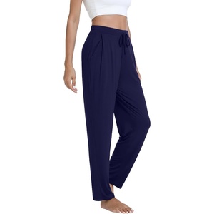 image:imageWiWi Pajama Pants for Women Viscose from Bamboo Super Soft Wide Leg Cooling Sweatpants Drawstring Bottoms Sleep Pj Pant SXXLCnavy