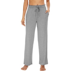 image:imageWiWi Pajama Pants for Women Viscose from Bamboo Super Soft Wide Leg Cooling Sweatpants Drawstring Bottoms Sleep Pj Pant SXXLDheather Grey