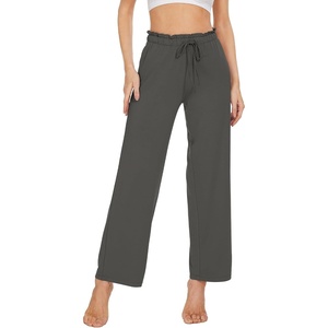 image:imageWiWi Pajama Pants for Women Viscose from Bamboo Super Soft Wide Leg Cooling Sweatpants Drawstring Bottoms Sleep Pj Pant SXXLDiron Grey