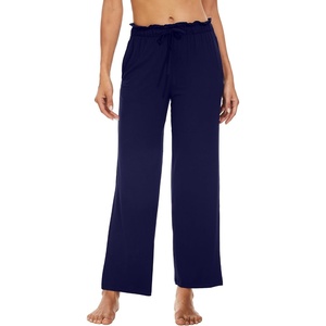 image:imageWiWi Pajama Pants for Women Viscose from Bamboo Super Soft Wide Leg Cooling Sweatpants Drawstring Bottoms Sleep Pj Pant SXXLDnavy