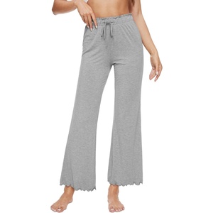 image:imageWiWi Pajama Pants for Women Viscose from Bamboo Super Soft Wide Leg Cooling Sweatpants Drawstring Bottoms Sleep Pj Pant SXXLEheather Grey
