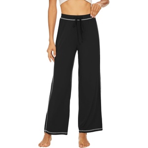 image:imageWiWi Pajamas Pants for Women Wide Leg Long Bottoms Bamboo Viscose Casual Loose Sweatpants High Waist Joggers SXXLAblack