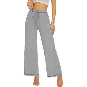 image:imageWiWi Pajamas Pants for Women Wide Leg Long Bottoms Bamboo Viscose Casual Loose Sweatpants High Waist Joggers SXXLAheather Grey