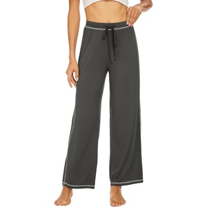 image:imageWiWi Pajamas Pants for Women Wide Leg Long Bottoms Bamboo Viscose Casual Loose Sweatpants High Waist Joggers SXXLAiron Grey
