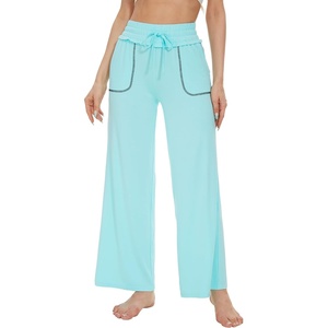 image:imageWiWi Pajamas Pants for Women Wide Leg Long Bottoms Bamboo Viscose Casual Loose Sweatpants High Waist Joggers SXXLCaqua