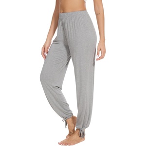 image:imageWiWi Pajamas Pants for Women Wide Leg Long Bottoms Bamboo Viscose Casual Loose Sweatpants High Waist Joggers SXXLDlight Heather Grey