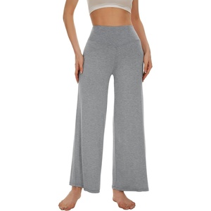 image:imageWiWi Pajamas Pants for Women Wide Leg Long Bottoms Bamboo Viscose Casual Loose Sweatpants High Waist Joggers SXXLEheather Grey