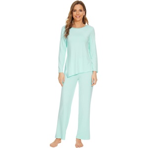 image:imageWiWi Pajamas Set for Women Super Soft Long Sleeve Pj Cooling Sleepwear Lounge Sets Loungewear Viscose from Bamboo SXXLAaqua