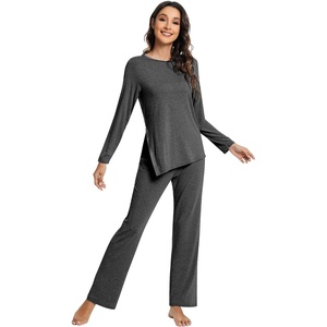 image:imageWiWi Pajamas Set for Women Super Soft Long Sleeve Pj Cooling Sleepwear Lounge Sets Loungewear Viscose from Bamboo SXXLAcharcoal Heather