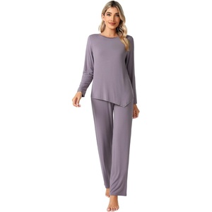 image:imageWiWi Pajamas Set for Women Super Soft Long Sleeve Pj Cooling Sleepwear Lounge Sets Loungewear Viscose from Bamboo SXXLBviolet