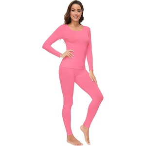 image:imageWiWi Soft Underwear for Women Thermal Long Johns Sets Super Warm Base Layer Top Pants Pajamas Set Viscose from Bamboo S3XAhot Pink