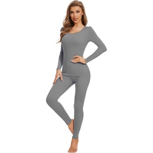 image:imageWiWi Soft Underwear for Women Thermal Long Johns Sets Super Warm Base Layer Top Pants Pajamas Set Viscose from Bamboo S3XCgrey