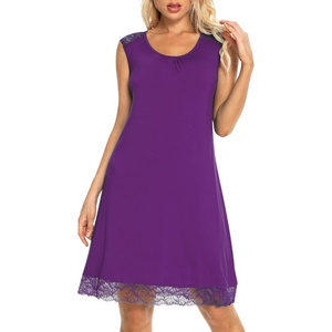 image:imageWiWi Tank Nightgown for Women Soft Comfy Sleeveless Sleep Gowns Viscose from Bamboo Cooling Sleepwear SXXLBpurple