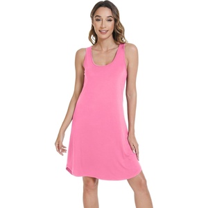image:imageWiWi Tank Nightgown for Women Soft Comfy Sleeveless Sleep Gowns Viscose from Bamboo Cooling Sleepwear SXXLCraspberry Pink