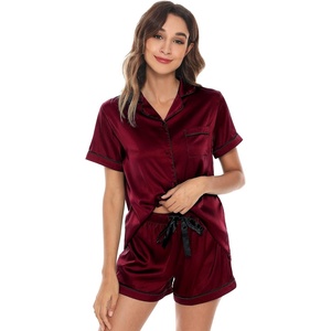 image:imageWiWi Viscose from Bamboo Cami Top Pajama Set for Women Sleeveless Tops with Shorts Pjs Sets SXXLGburgundy