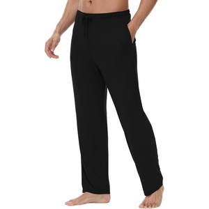 image:imageWiWi Viscose from Bamboo Mens Sleep Pant Sports Trousers with Pockets Light Bottom SXXLAblack