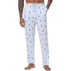 image:imageWiWi Viscose from Bamboo Mens Sleep Pant Sports Trousers with Pockets Light Bottom SXXLAskiing on Light Blue