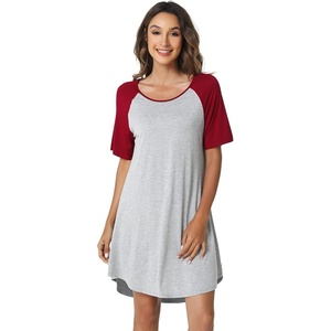 image:imageWiWi Viscose from Bamboo Nightgowns for Women Lightweight Casual Nightgown Short Sleeve Sleep Shirt Soft Summer Night SXXLBlight Heather GreyWine Red
